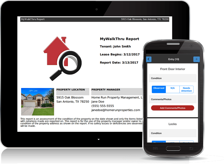 Example MyWalkThru Report on Tablet and Phone